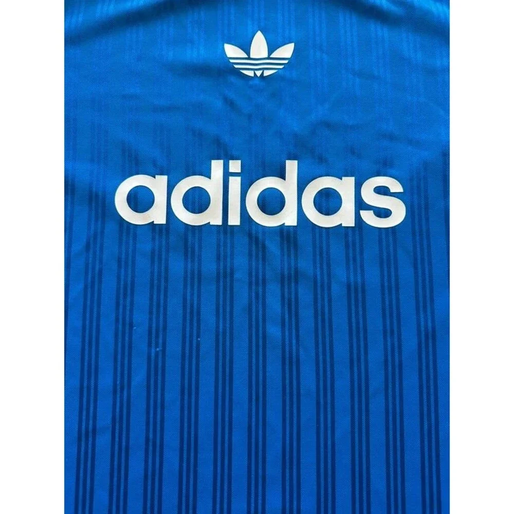 Adidas Originals Youth 11-12Y Medium Blue Trefoil Soccer Jersey Shirt